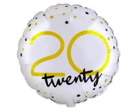 Foil balloon 18" FX - Happy Birthday 20 (round), packed